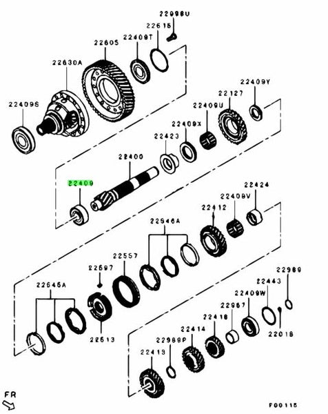 Genuine OEM Mitsubishi output shaft bearing