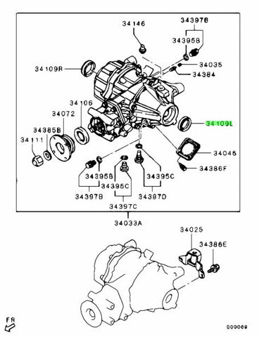 Genuine OEM Mitsubishi Evo X rear diff seal (LH)