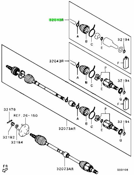 Front Axle Boot Repair Kit (Inner) for Evo X GSR/MR