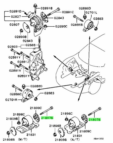 Genuine OEM Mitsubishi Motor Mount Bolt (Evo 7-10)