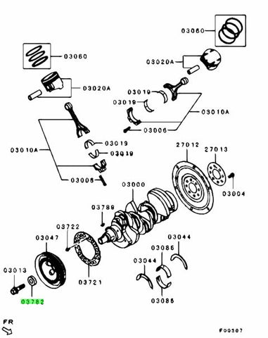 Genuine Crankshaft pulley washer 4B11T EVO X/RALLIART