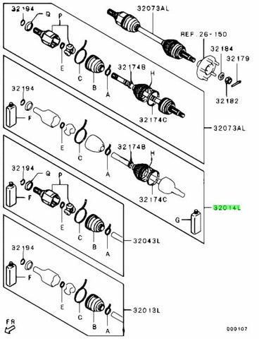 Genuine OEM Mitsubishi Front Axle Boot Repair Kit (outer) for EVO X and Ralliart