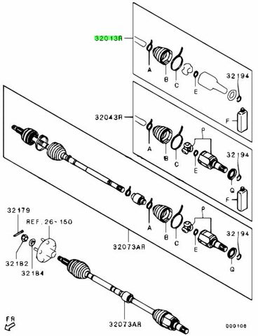 Front Axle Boot Repair Kit (Inner) for Evo X GSR/MR