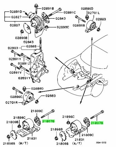 Genuine OEM Mitsubishi Motor Mount Bolt (Evo 7-10)