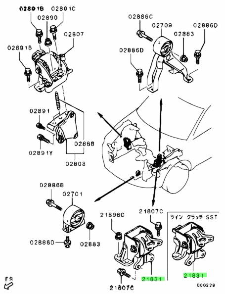 Genuine OEM Mitsubishi Motor Mount EVO X Manual 4B11T